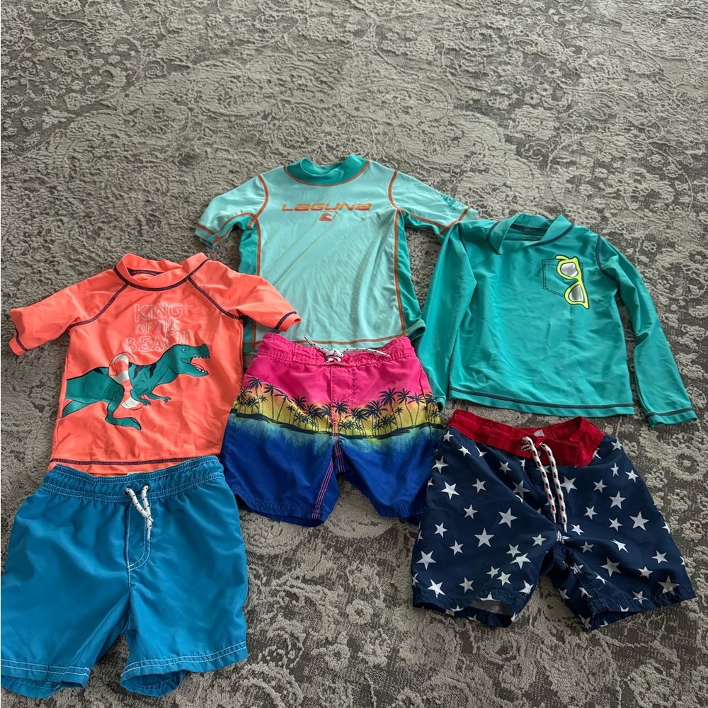 Carter's Kids Swim Rashguards - Orange, Teal, Blue